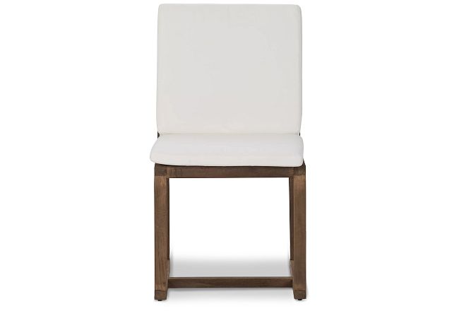 Linear Teak White Side Chair