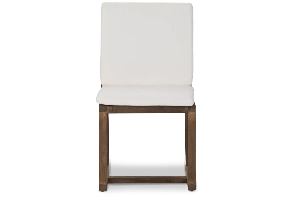 Linear Teak White Side Chair