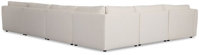 Serena White Fabric 5-piece Modular Sectional