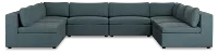 Destin Sutton Blue Fabric 8-piece Modular Sectional