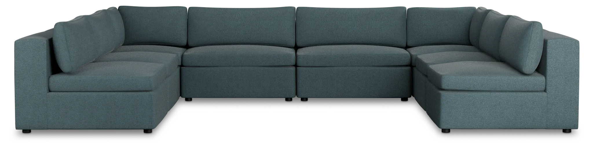 Destin Sutton Blue Fabric 8-piece Modular Sectional