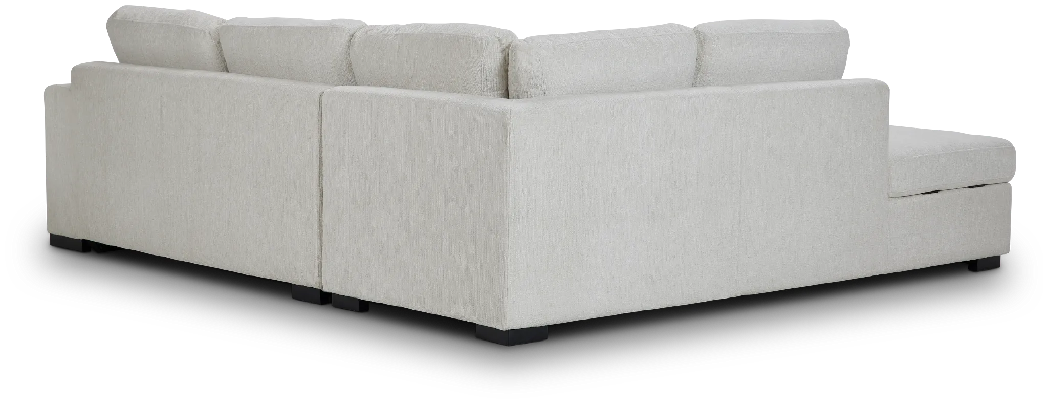 Blakely White Fabric Small Left Bumper Sleeper Sectional