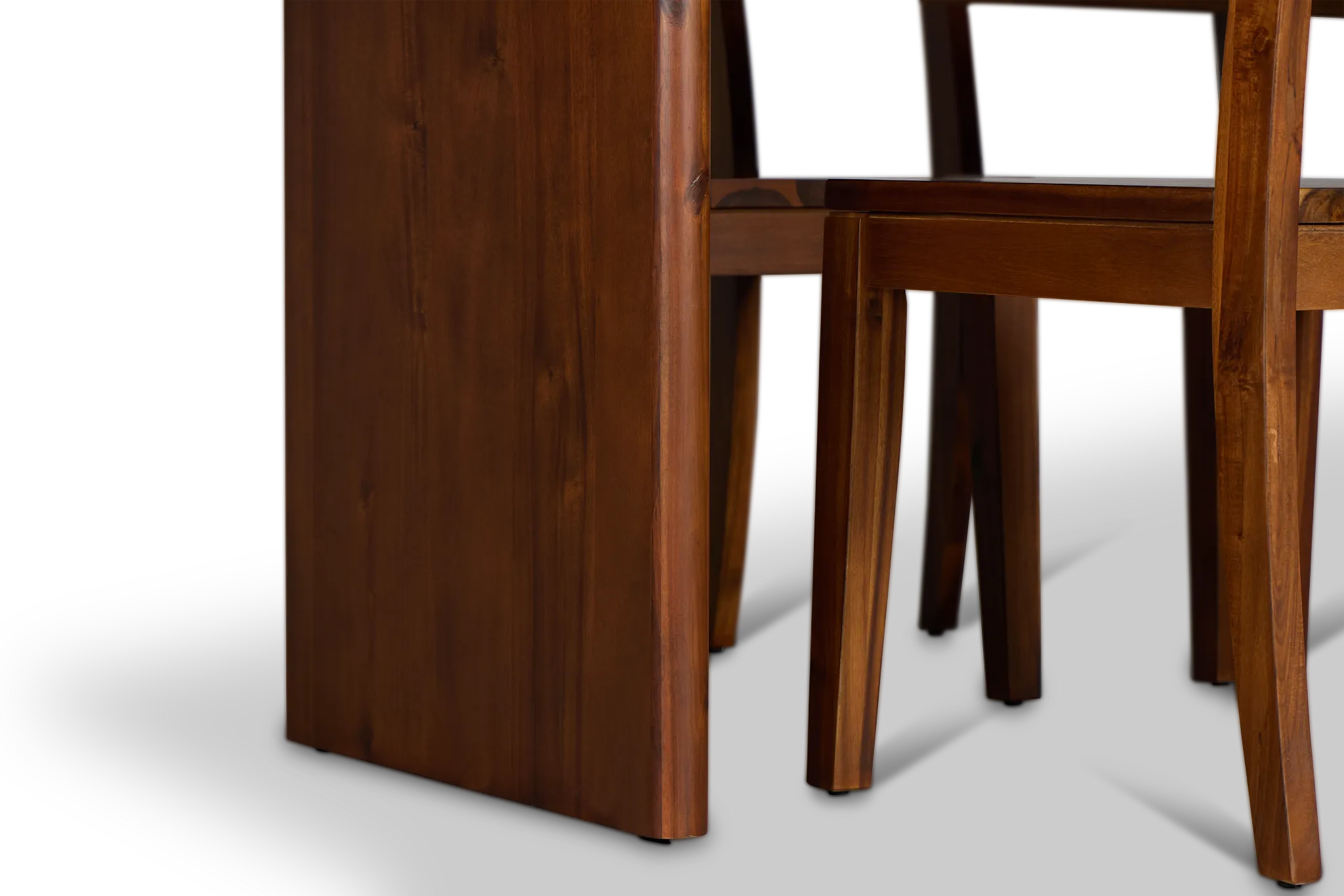 Bowery Dark Tone Rectangular Table & 4 Wood Chairs