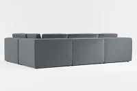 Destin Joya Gray Velvet 6-piece Pit Sectional
