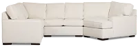 Sinclair Light Beige Fabric Medium Right Facing Cuddler Sectional