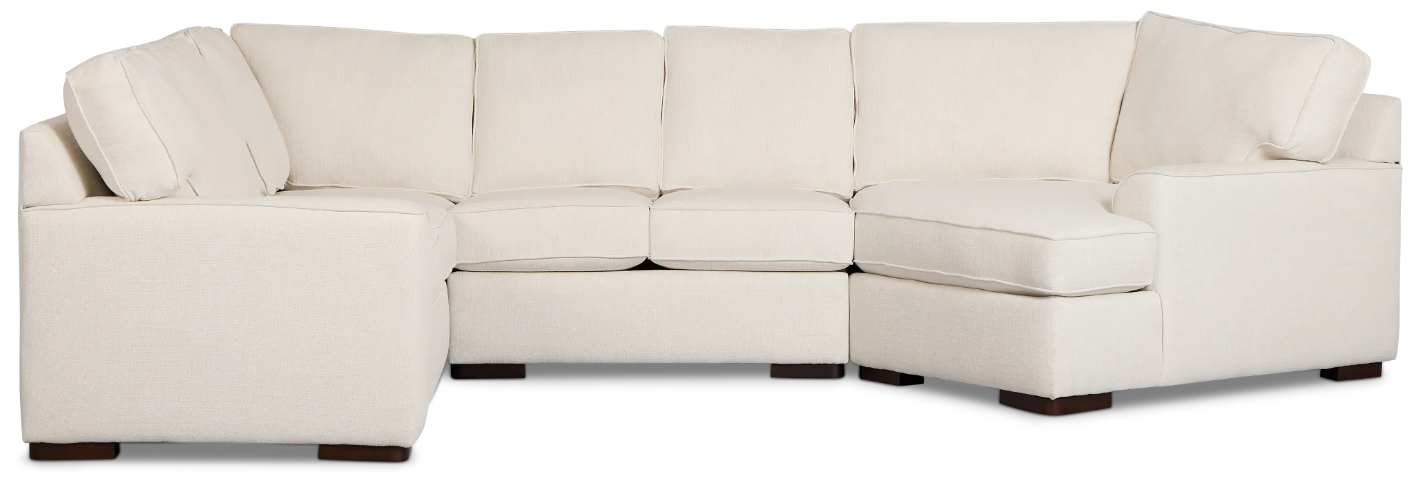 Sinclair Light Beige Fabric Medium Right Facing Cuddler Sectional