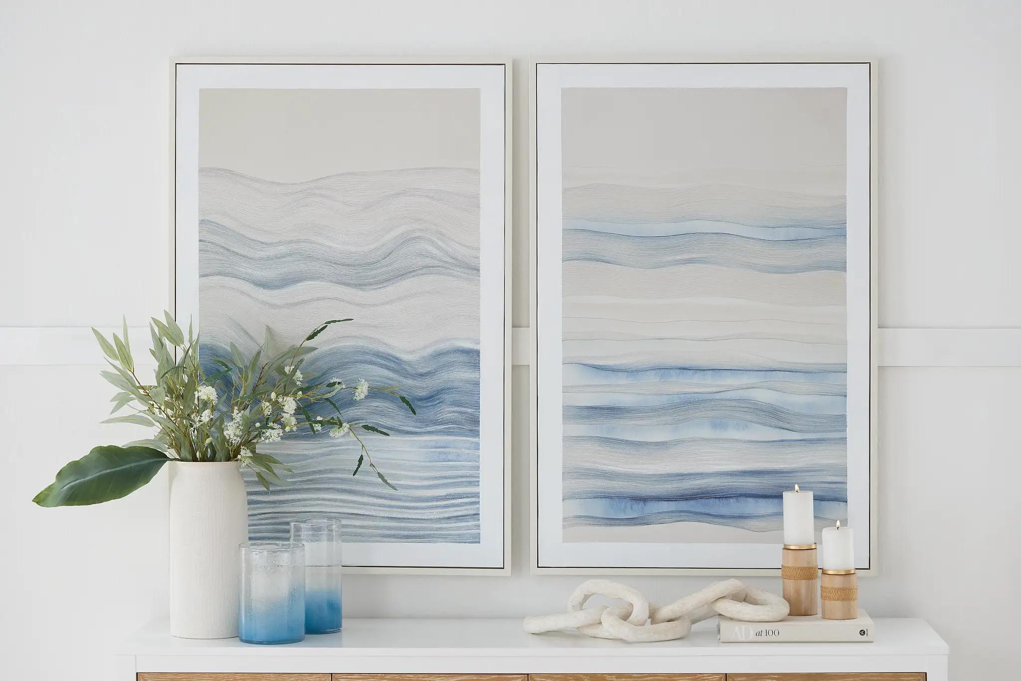 Yonder Blue Framed Canvas Wall Art Yonder Blue Framed Canvas Wall Art