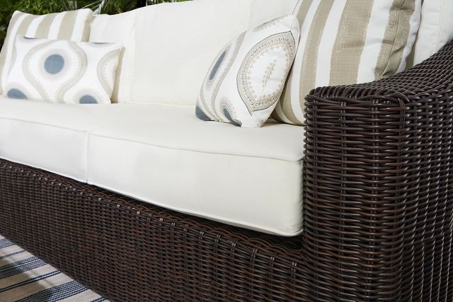Canyon Dark Brown White Sofa