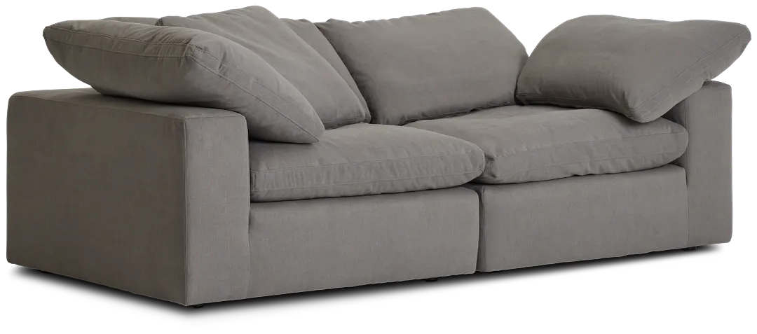 Nixon Light Gray Fabric 2-piece Modular Sofa