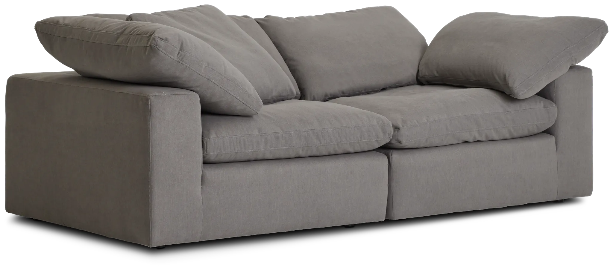Nixon Light Gray Fabric 2-piece Modular Sofa