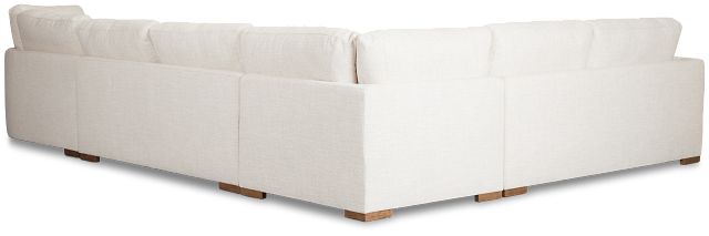 Maeve Light Beige Fabric Medium Right Facing Cuddler Sectional