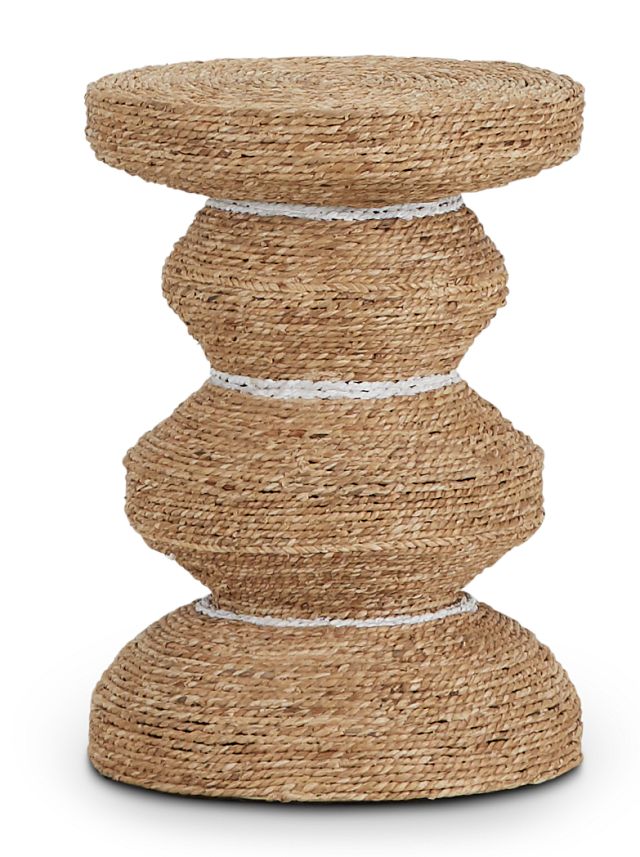 Maddie Light Tone Woven Accent Stool