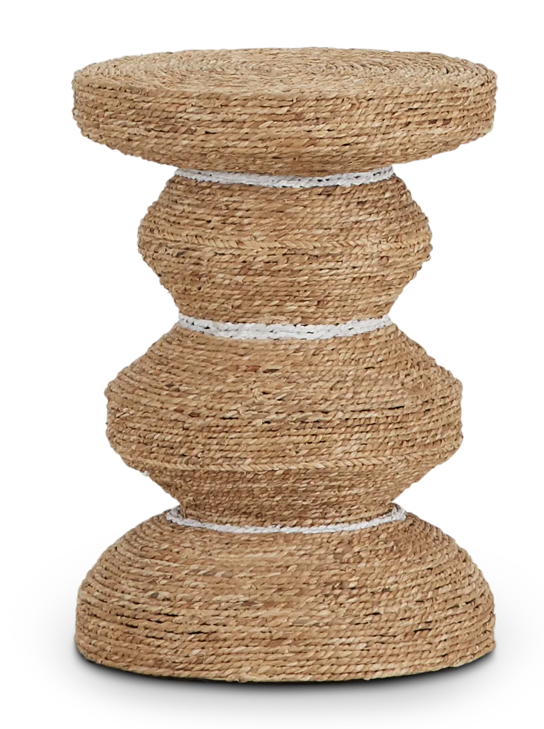 Maddie Light Tone Woven Accent Stool