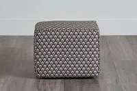 Morgan Orange Fabric Accent Pouf