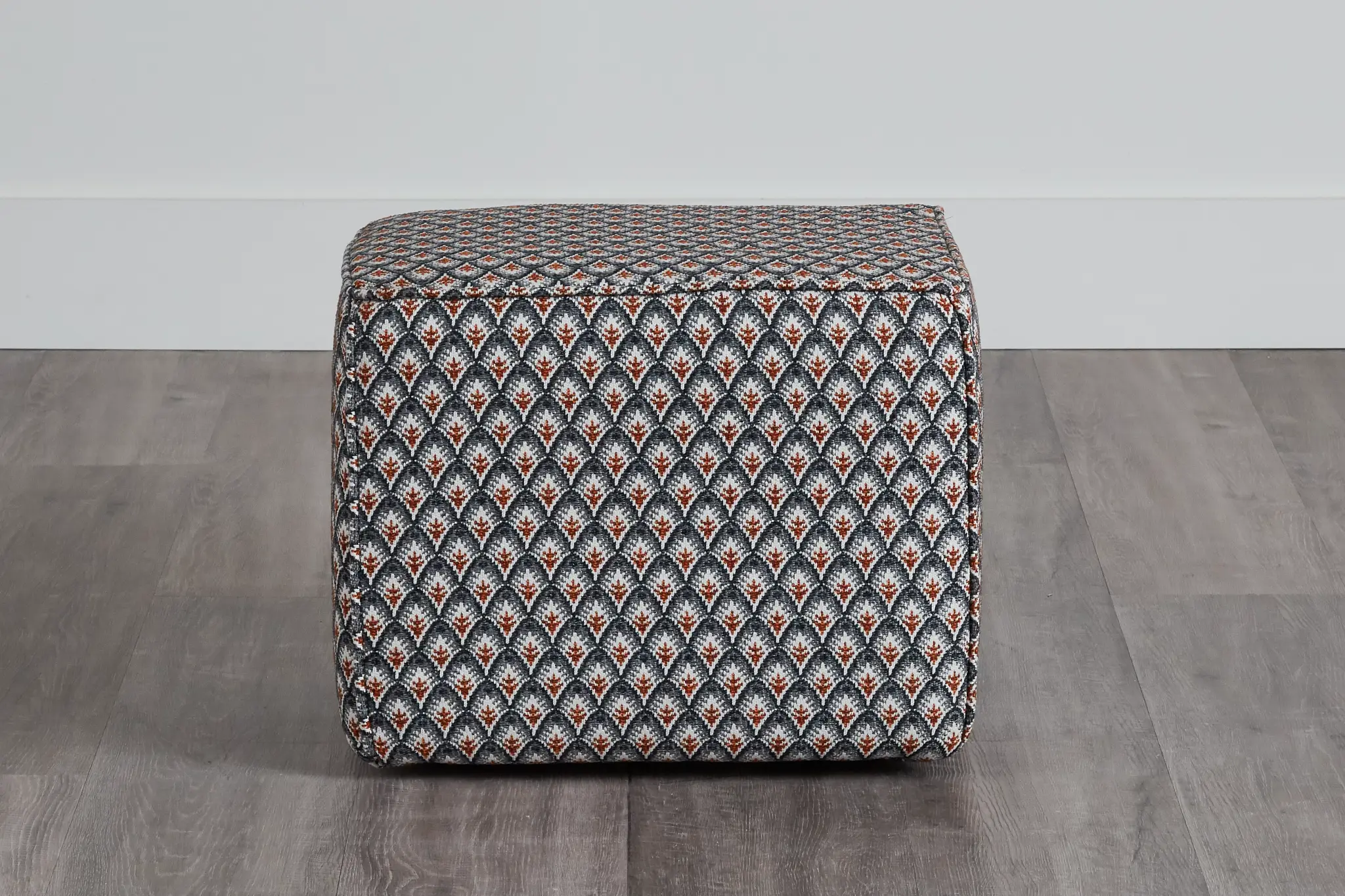 Morgan Orange Fabric Accent Pouf Morgan Orange Fabric Accent Pouf