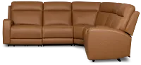Flexsteel Belmont Medium Brown Lthr/vinyl Medium Dual Power 2-arm Reclining Sectional