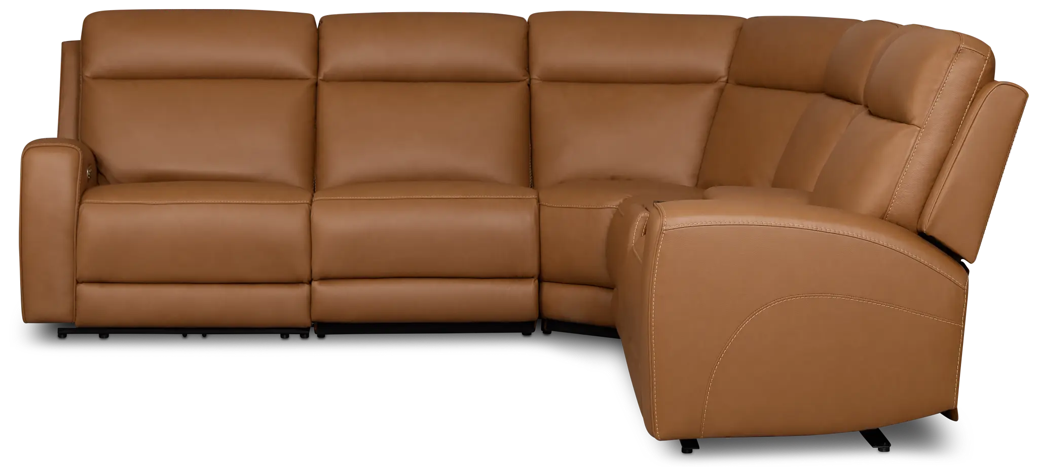Flexsteel Belmont Medium Brown Lthr/vinyl Medium Dual Power 2-arm Reclining Sectional Flexsteel Belmont Medium Brown Lthr/vinyl Medium Dual Power 2-arm Reclining Sectional