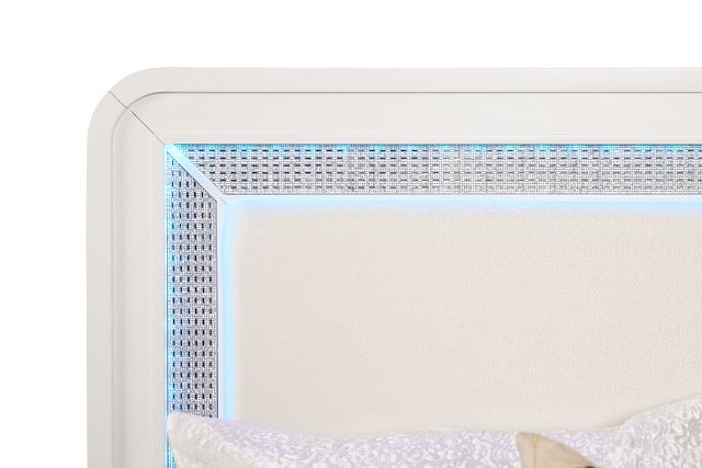 Milan White Uph Panel Bed