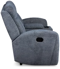Walker Blue Fabric Power Reclining Console Loveseat W/ Power Headrest