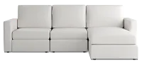 Citymod White Fabric Small Right Chaise Sectional