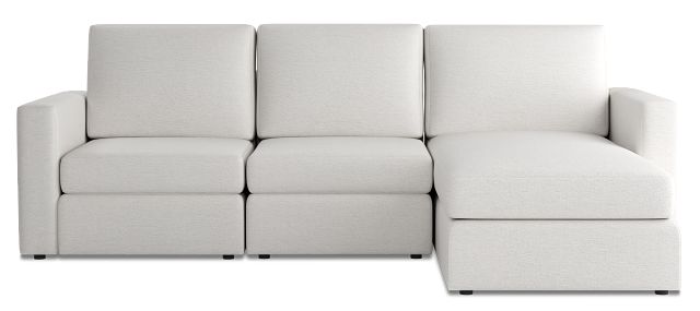 Citymod White Fabric Small Right Chaise Sectional
