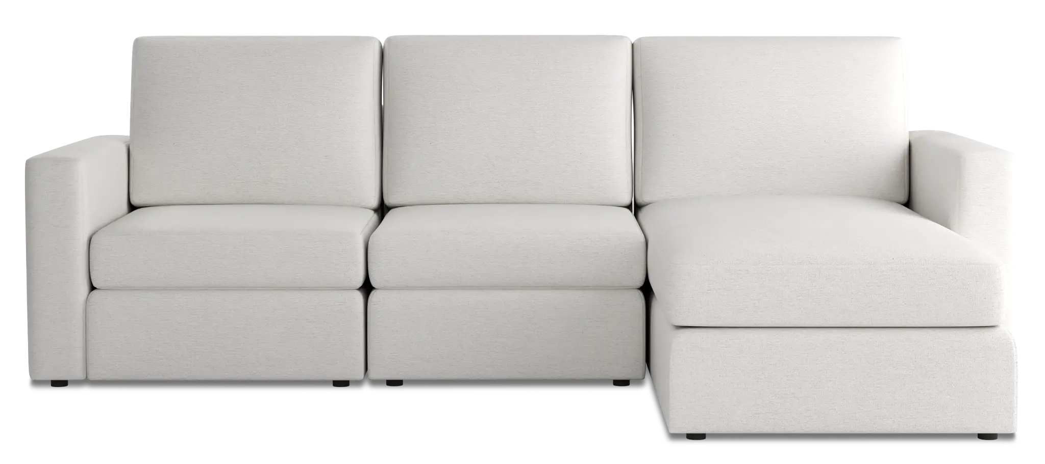 Citymod White Fabric Small Right Chaise Sectional Citymod White Fabric Small Right Chaise Sectional