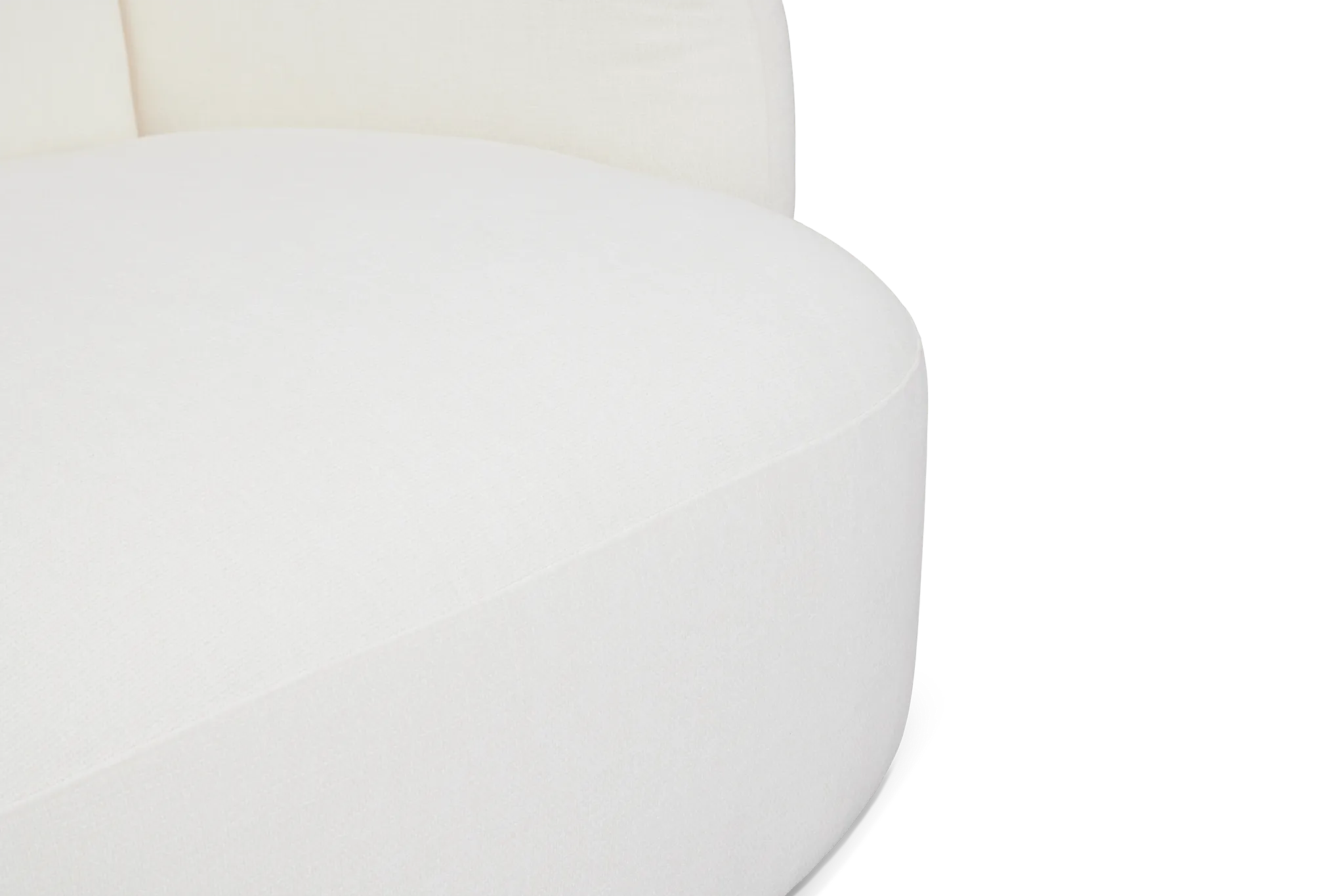 Halsey White Fabric Small Right Cuddler Sectional