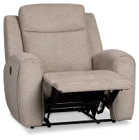 Walker Beige Fabric Recliner
