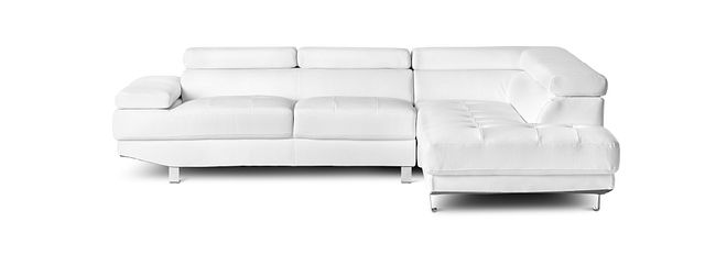 Zane White Micro Right Chaise Sectional