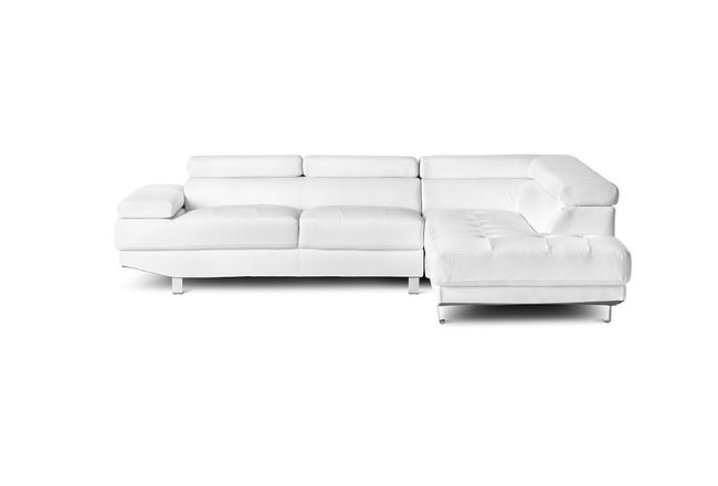 Zane White Micro Right Chaise Sectional