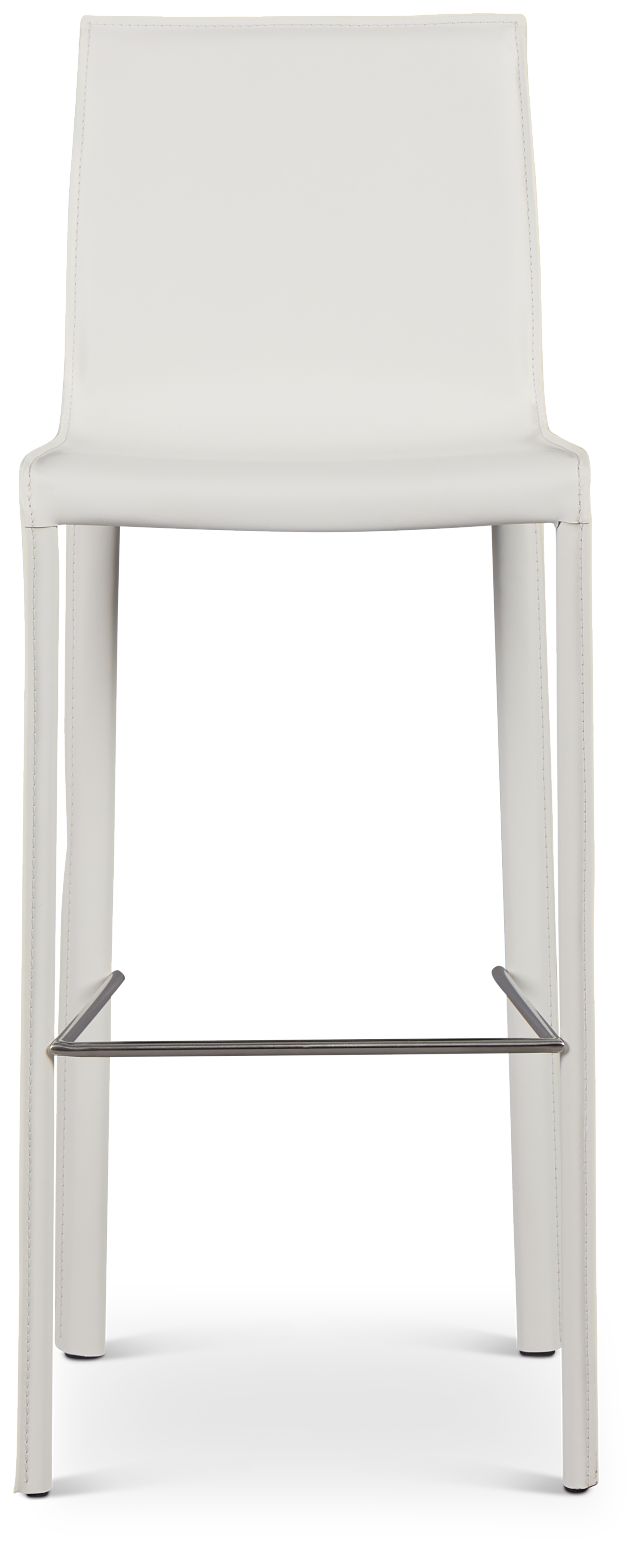 Lugo White 30" Upholstered Barstool