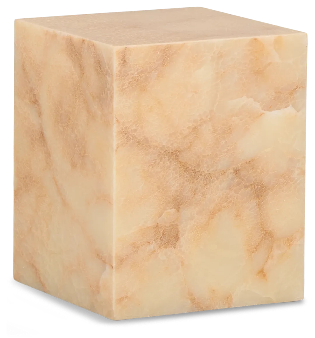 Haven White Stone Square End Table