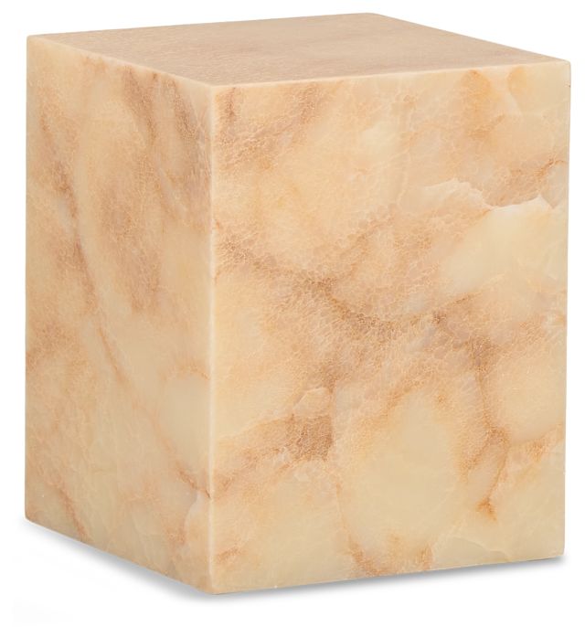 Haven White Stone Square End Table