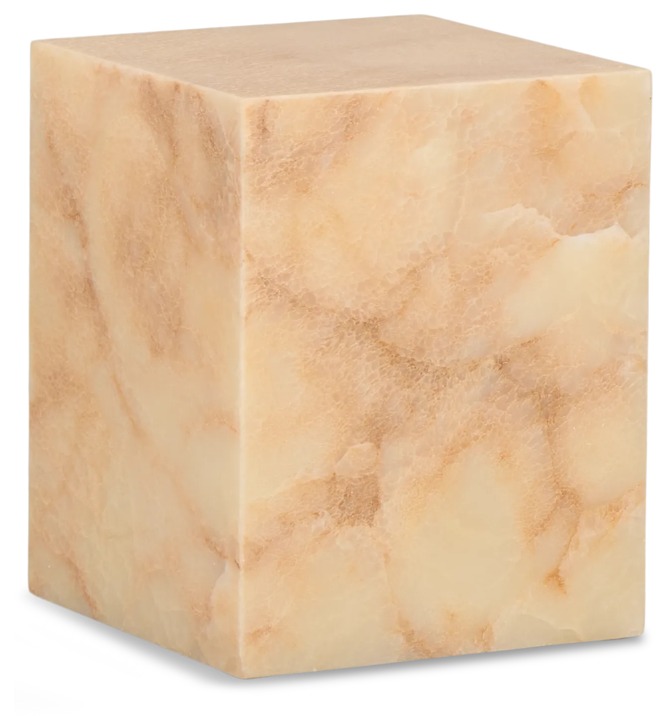 Haven White Stone Square End Table