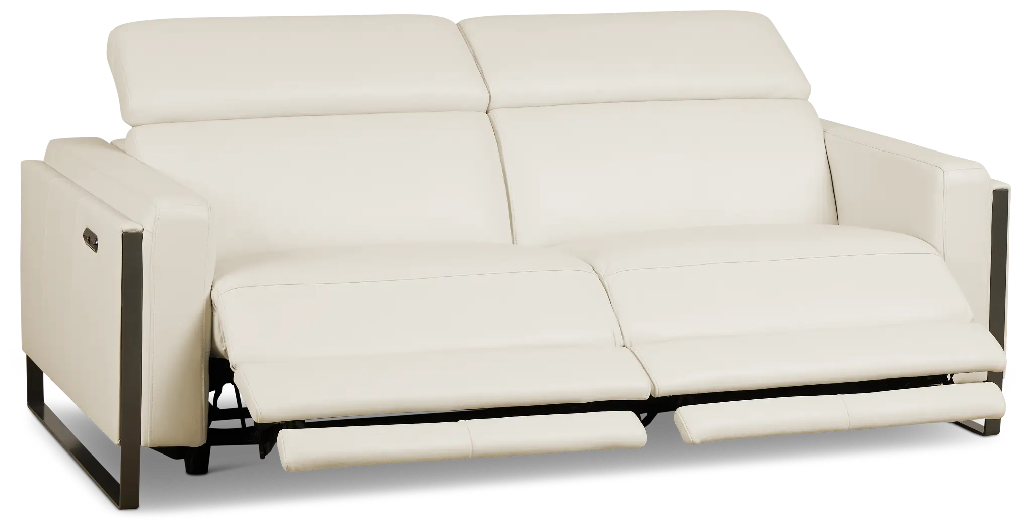 Atlas White Lthr/vinyl Power Reclining Sofa Atlas White Lthr/vinyl Power Reclining Sofa
