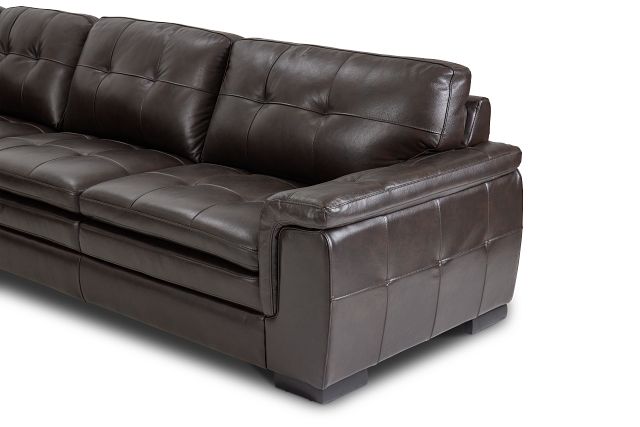 Braden Dark Brown Leather Medium Two-arm Sectional