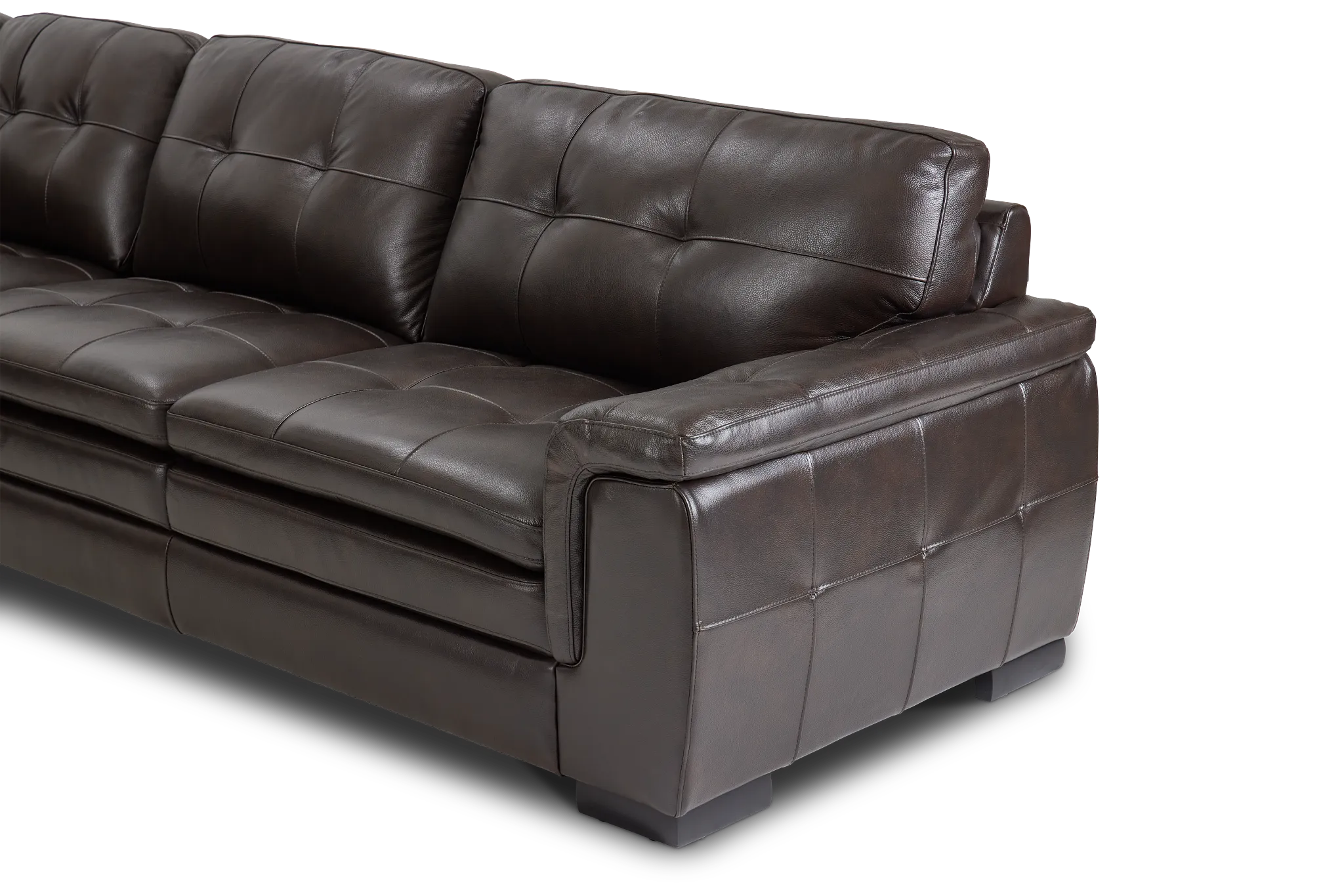 Braden Dark Brown Leather Medium Two-arm Sectional