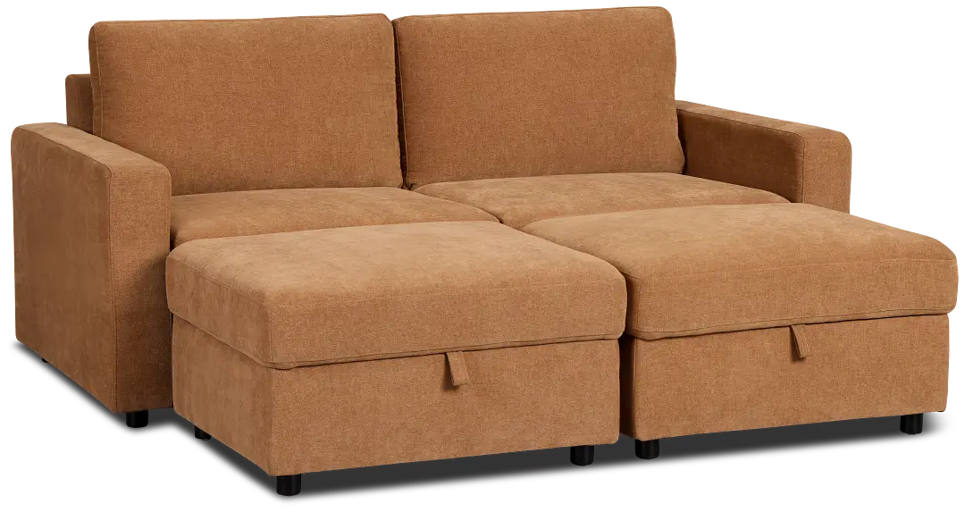 Addie Brown Fabric 4-piece Pit Storage Sectional Addie Brown Fabric 4-piece Pit Storage Sectional
