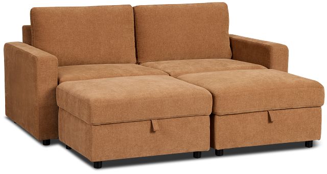 Addie Brown Fabric 4-piece Pit Storage Sectional
