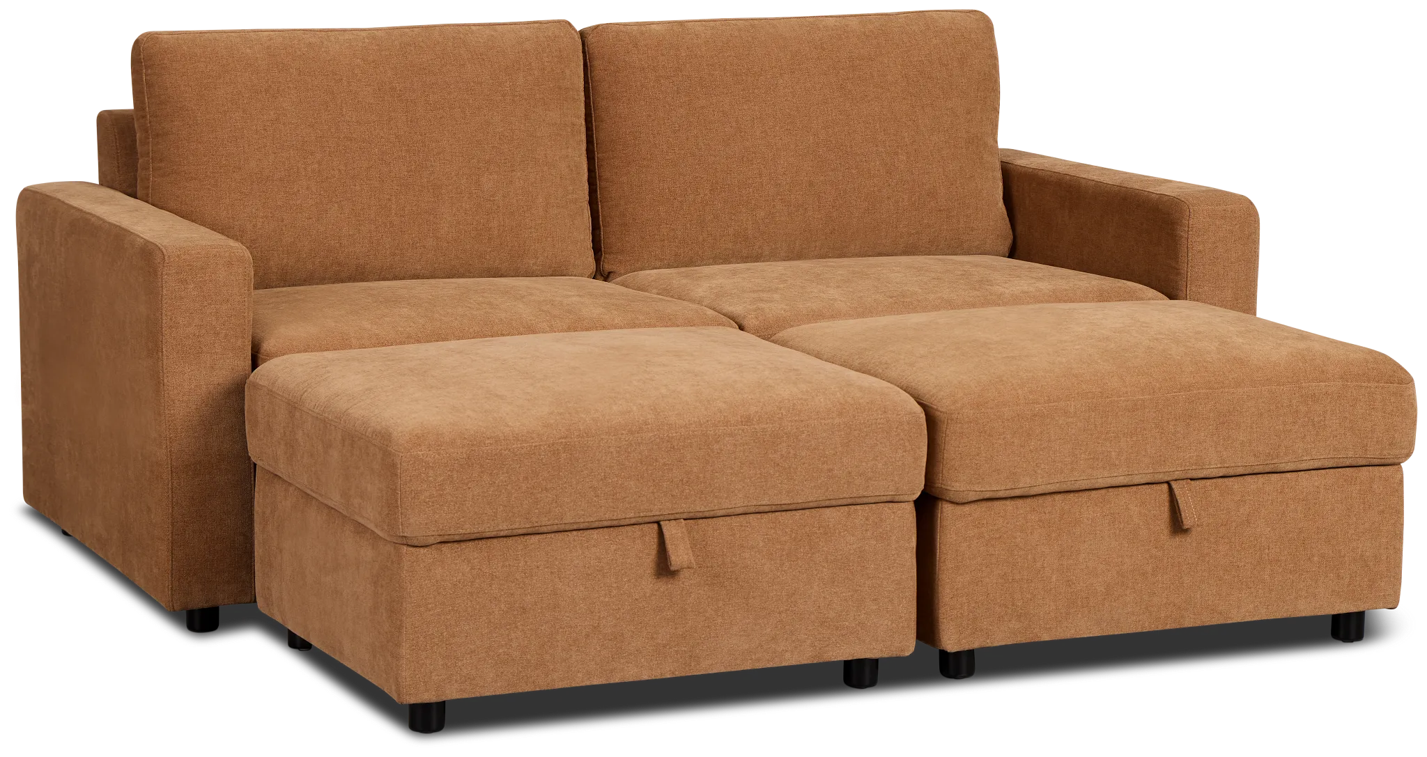 Addie Brown Fabric 4-piece Pit Storage Sectional