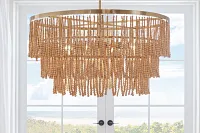Sago Light Tone Wood Chandelier