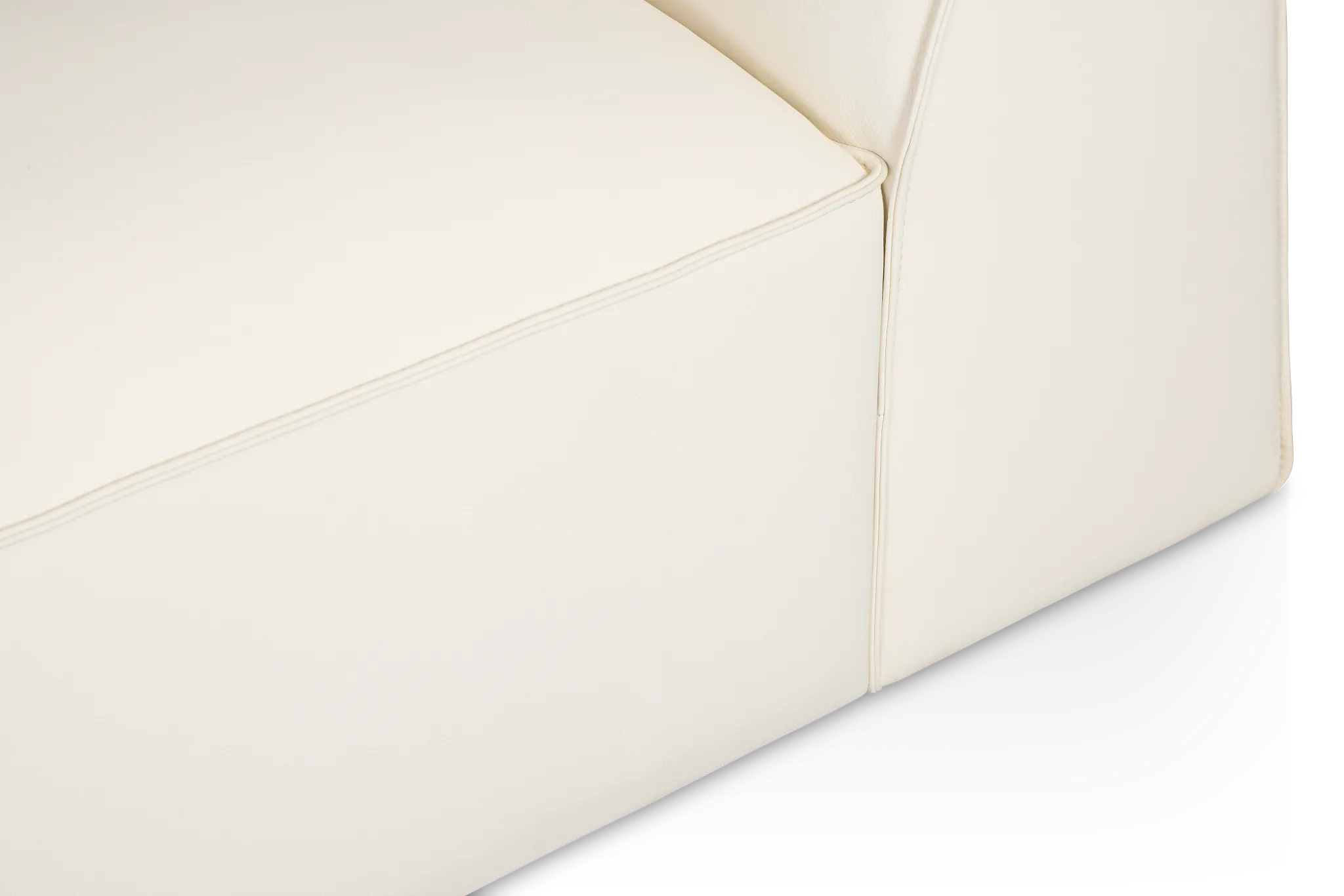 Blanca White Leather 5-piece Bumper Sectional