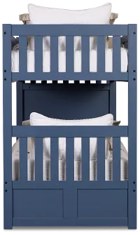Charleston Dark Blue Step Storage Bunk Bed