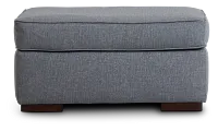 Austin Blue Fabric Ottoman