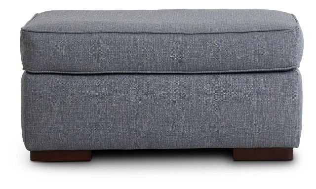 Austin Blue Fabric Ottoman