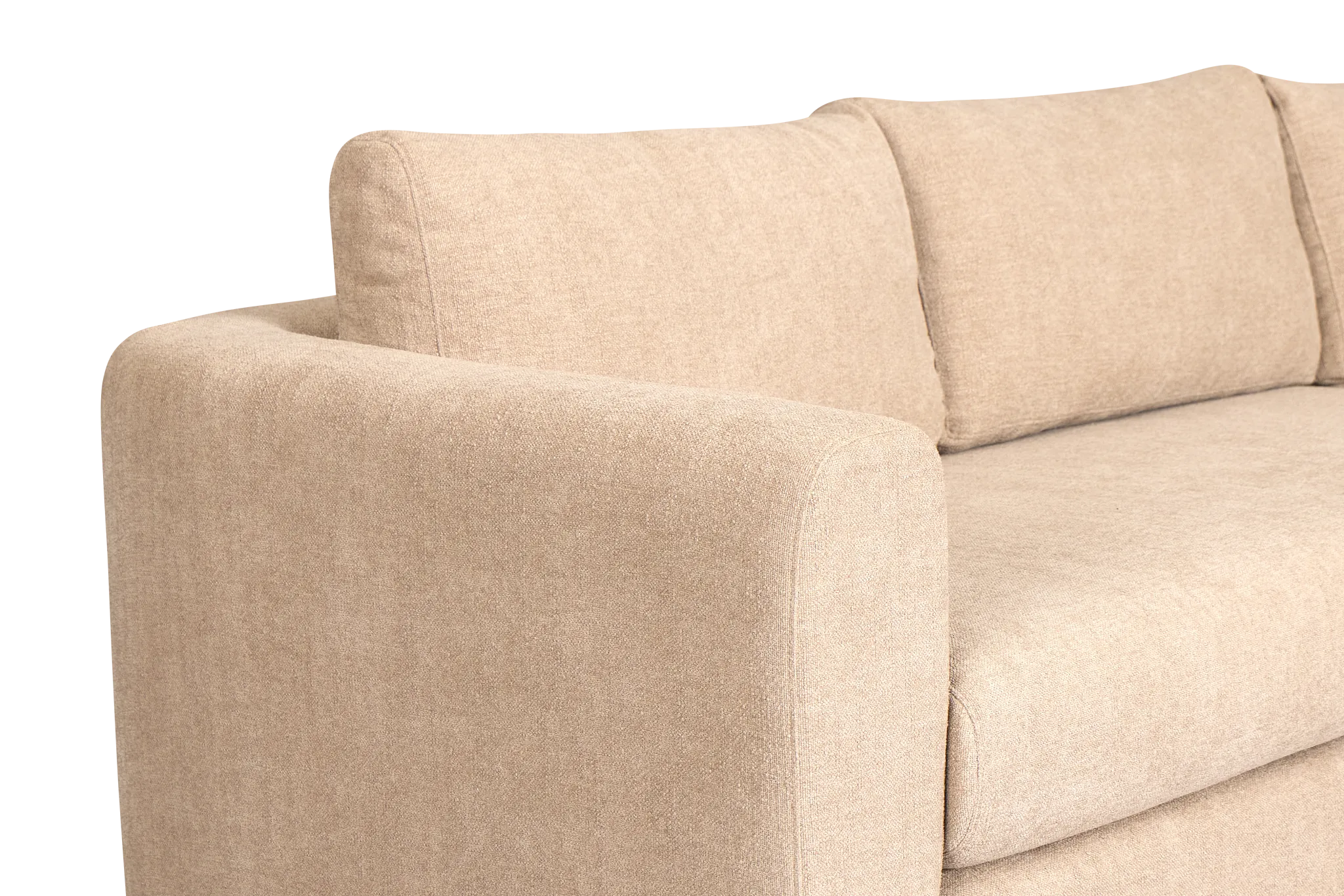 Alma Taupe Fabric Small 2-arm Wedge Sectional