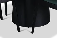 Nomad Black 47" Round Table & 4 Dark Green Chairs W/ Black Legs