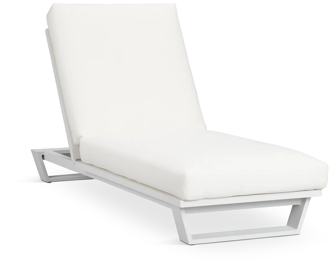 Exuma White Aluminum Cushioned Chaise