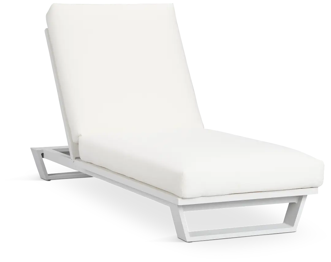 Exuma White Aluminum Cushioned Chaise Exuma White Aluminum Cushioned Chaise