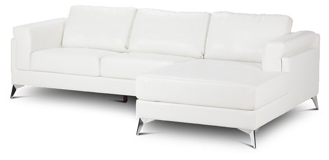 Gianna White Micro Right Chaise Sectional